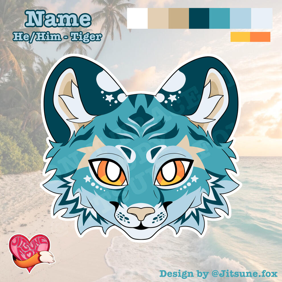 AVAILABLE (Beach-Themed Tiger)